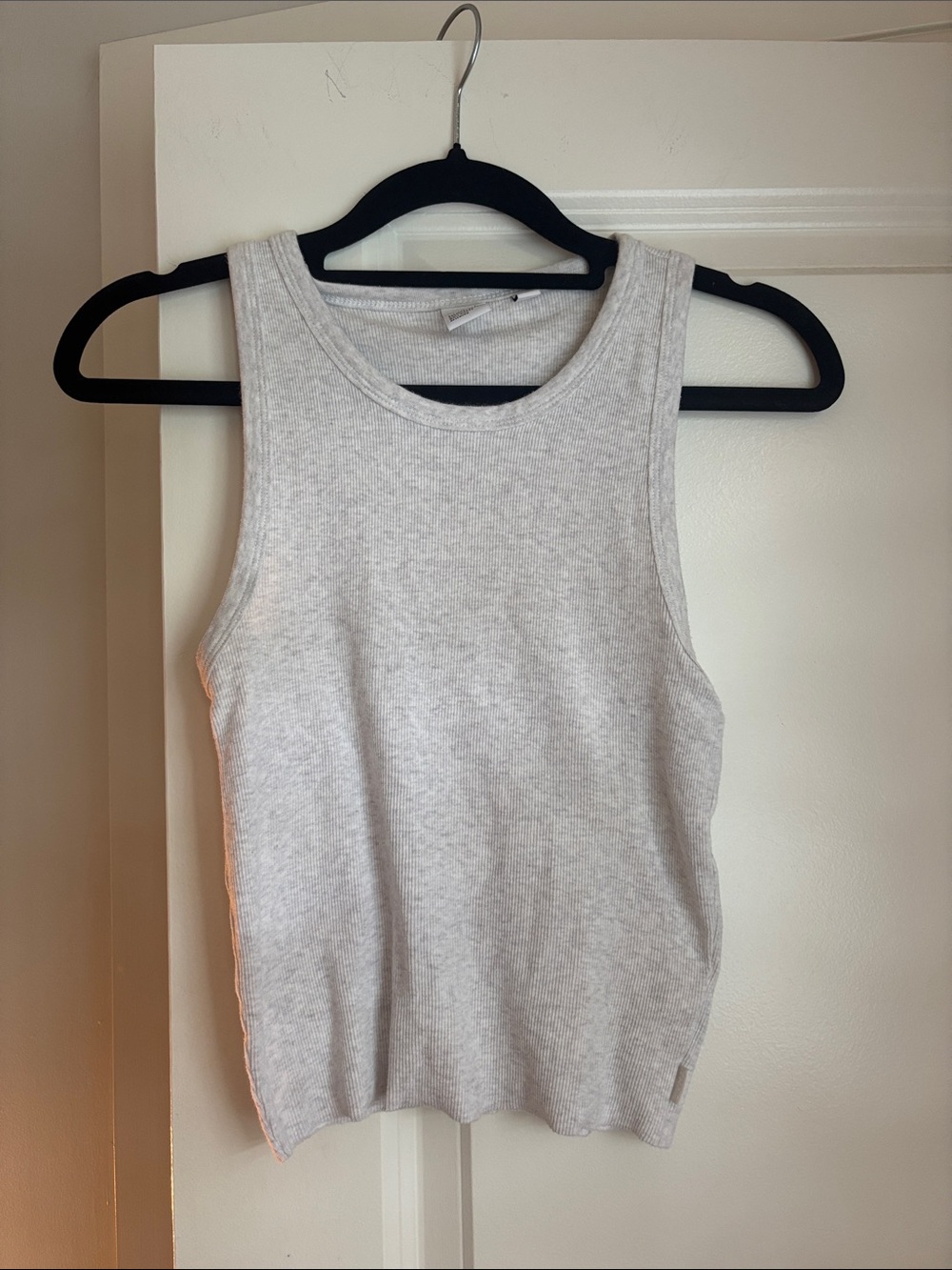 TNA Heather Cloud White Ribbed Tank Top